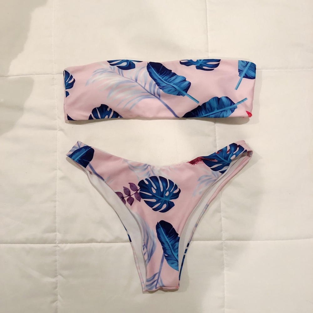 Fun Tropical Bandeau Bikini Set